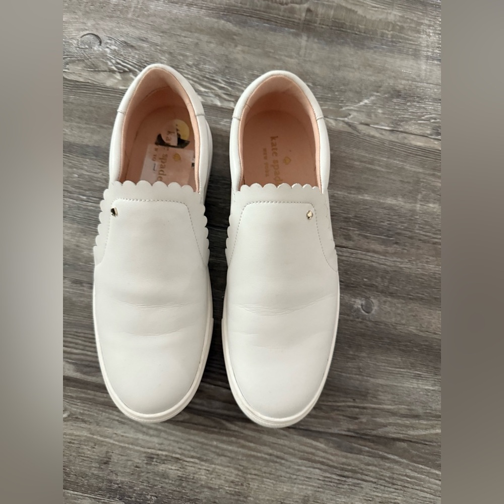 Kate Spade White Slip-On Sneakers